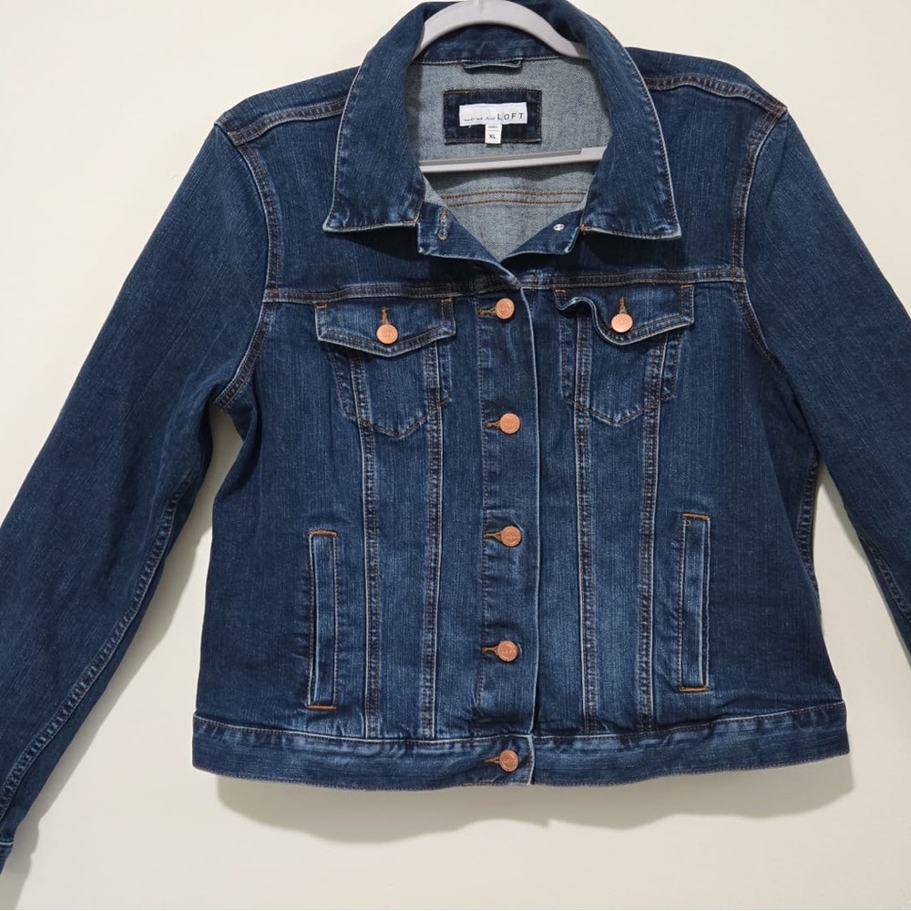 Universal Thread Blue Denim Jacket with Copper Accents